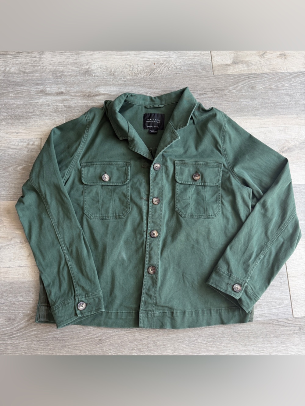 Sanctuary Anthropologie military shirt/jacket button down olive green gorpcore